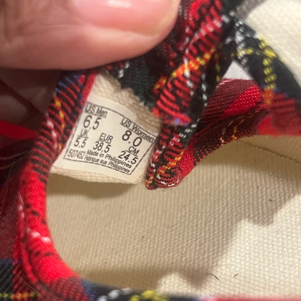 Red Plaid Mary Jane Shoes vans size 8 - Picture 5 of 5